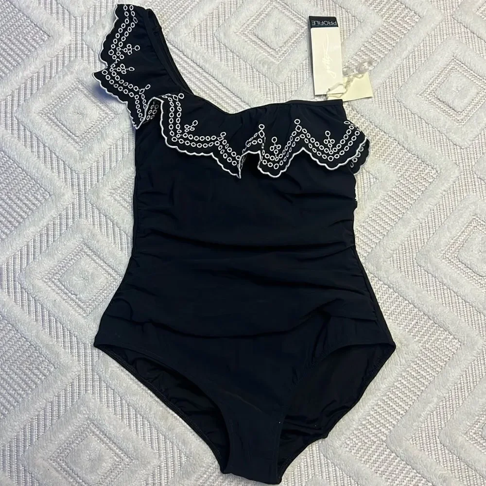 PROFILE BY GOTTEX LOLA RUFFLE ONE SHOULDER ONE PIECE SWIMSUIT